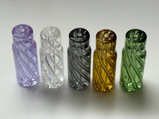 Tapered Spiral Helix Glass Tip – Assorted Colors 10x12x30mm