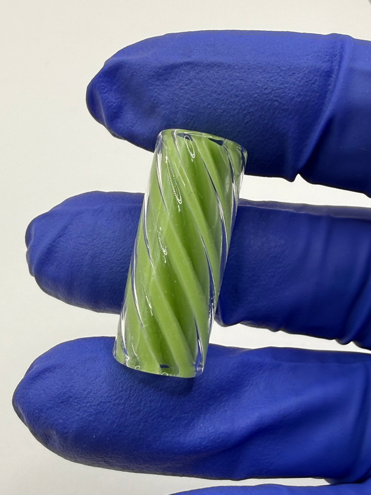 Green spiral glass tip-12 x 30 mm
