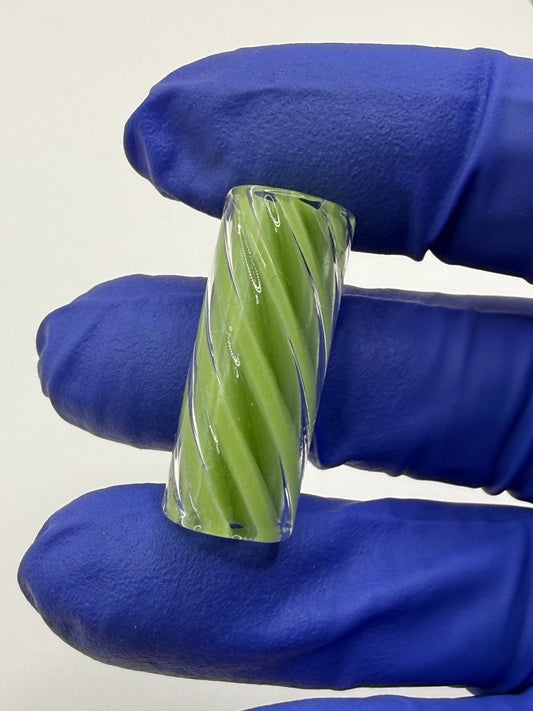 Green spiral glass tip-12 x 30 mm
