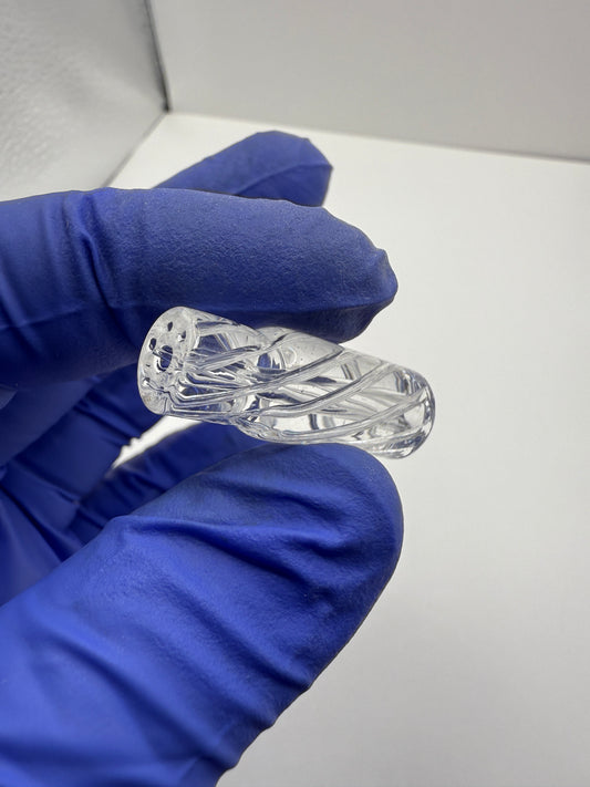 Tapered Spiral Helix Glass Tips – Clear Color [BUY 1 GET 1 FREE] 10x12x30mm