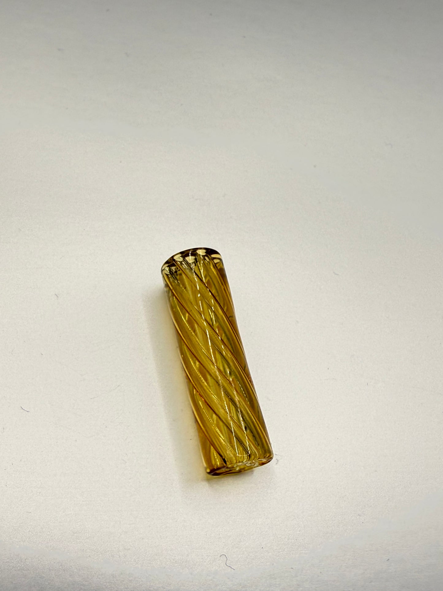 Amber Honeycomb Spiral Glass Tip 9x30mm | Smooth Pull Multi-Hole Filter