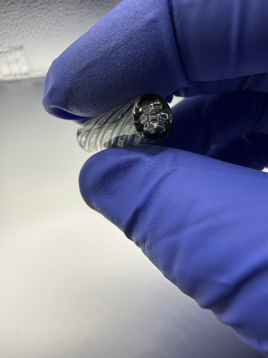 Smoked Spiral Glass Tip | 9x30mm |Multi-Hole Honeycomb Filter