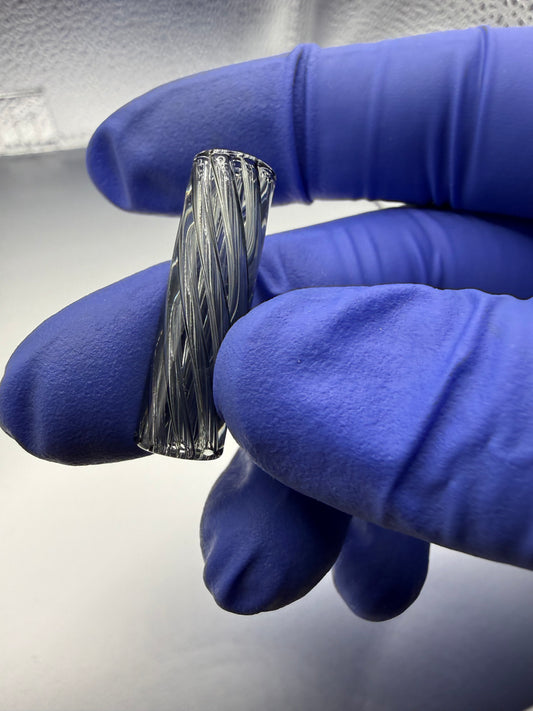 Smoked Spiral Glass Tip | 9x30mm |Multi-Hole Honeycomb Filter