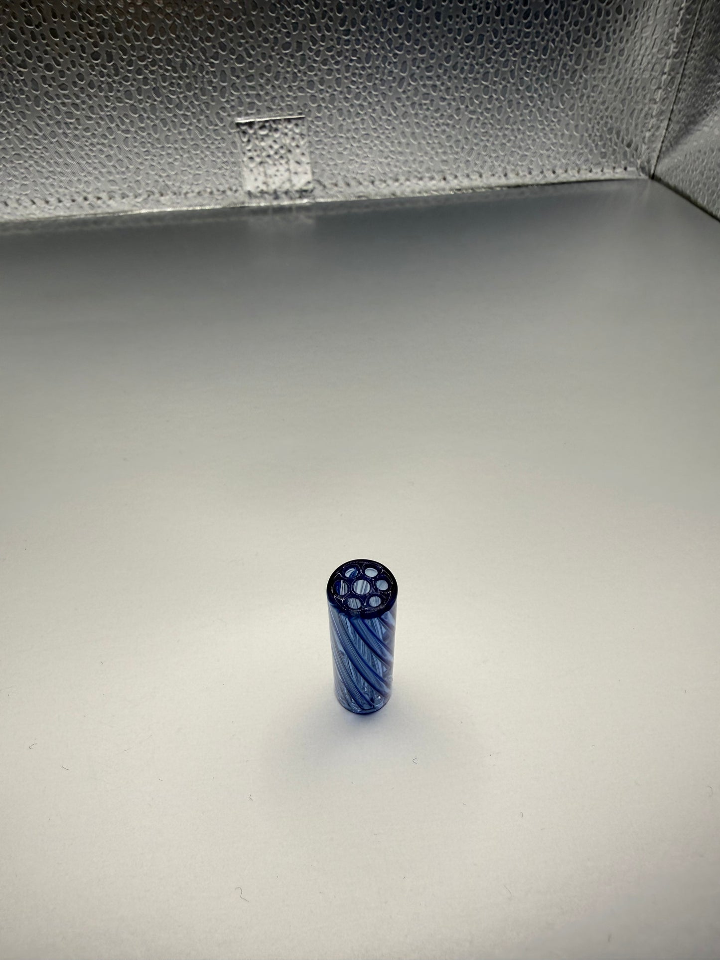 Cobalt Blue Spiral Glass Tip 9x30mm| Multi-Hole Honeycomb Filter