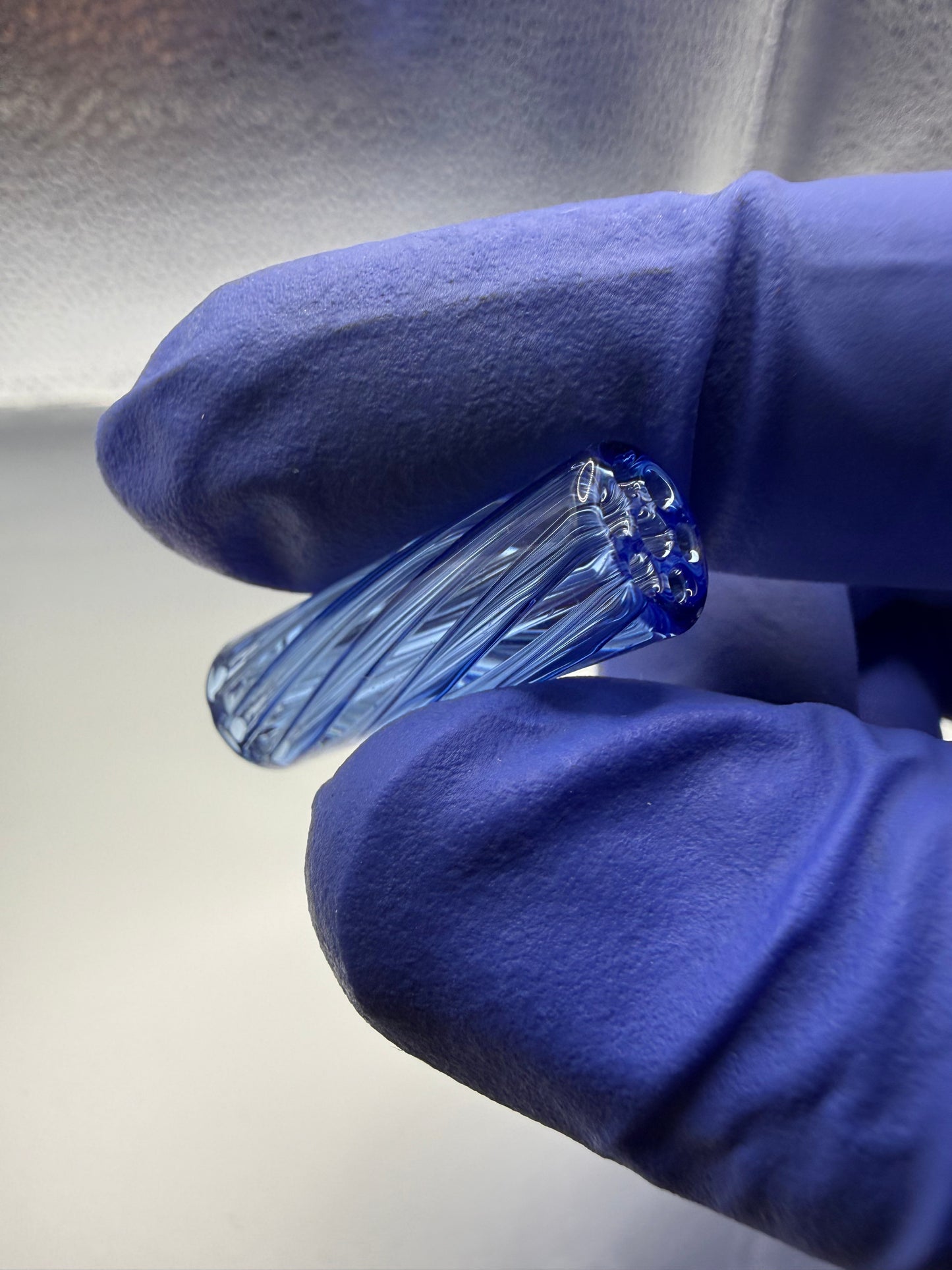 Cobalt Blue Spiral Glass Tip 9x30mm| Multi-Hole Honeycomb Filter