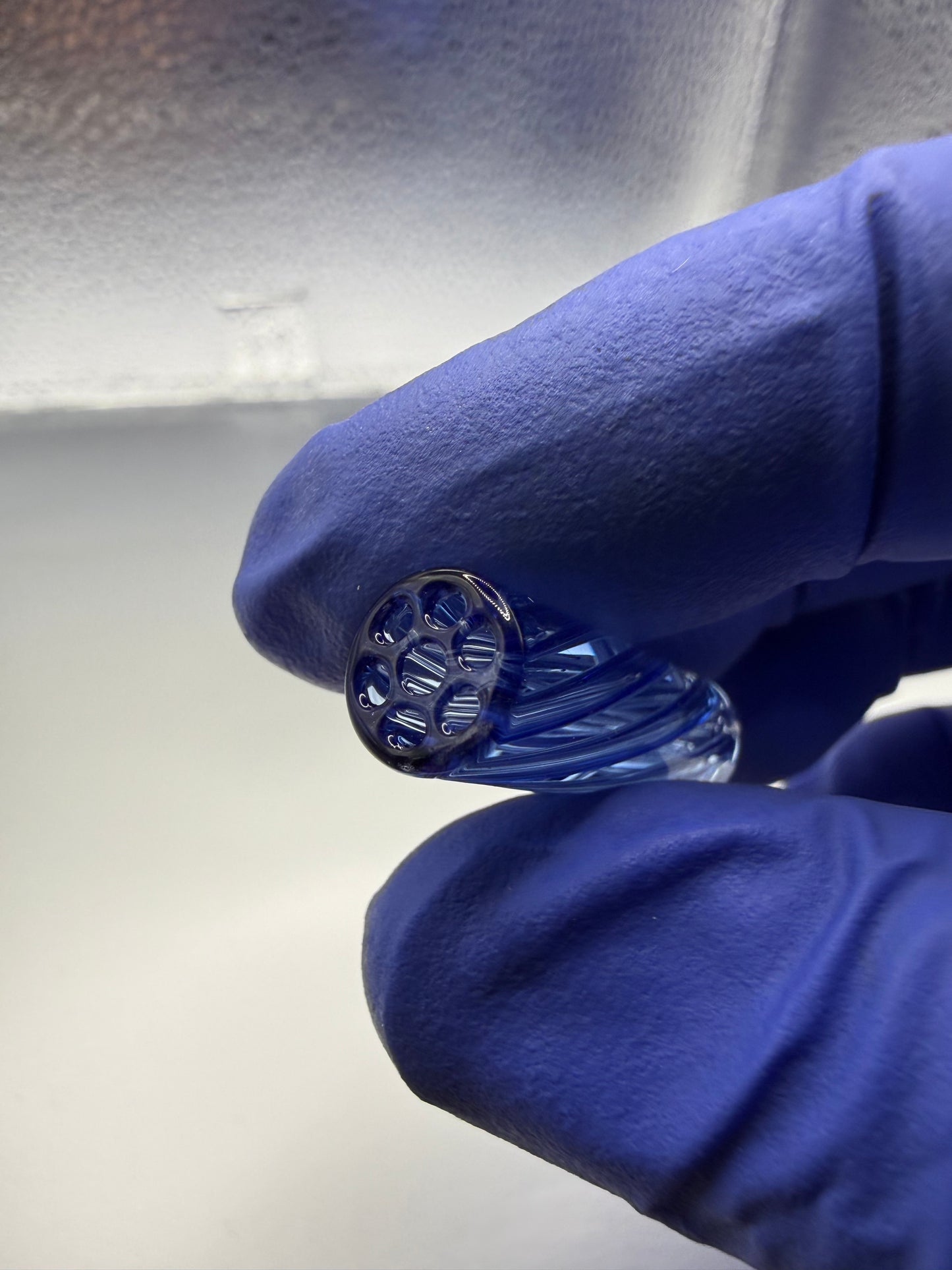 Cobalt Blue Spiral Glass Tip 9x30mm| Multi-Hole Honeycomb Filter