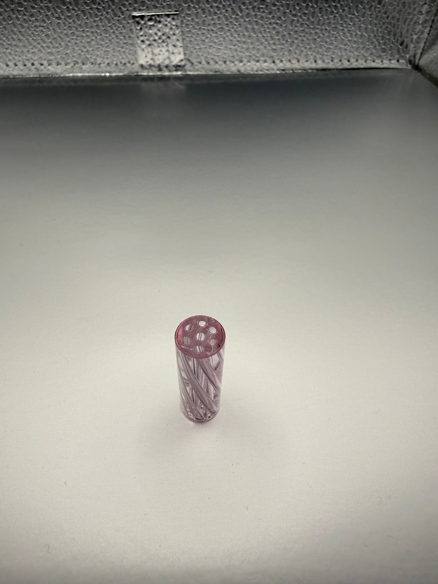 Rose Pink Spiral Glass Tip 9x30mm | Multi-Hole Honeycomb Filter