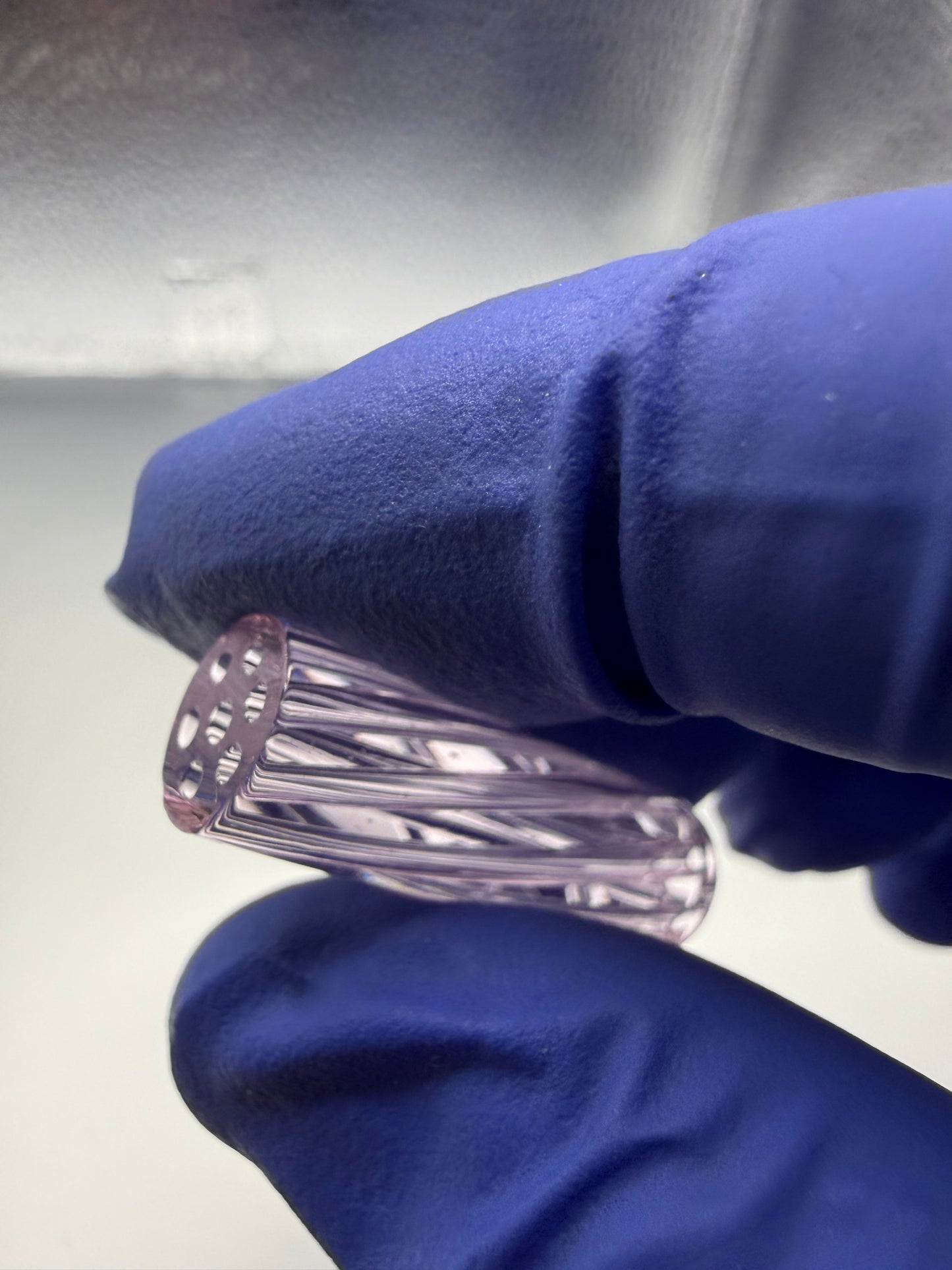 Rose Pink Spiral Glass Tip 9x30mm | Multi-Hole Honeycomb Filter