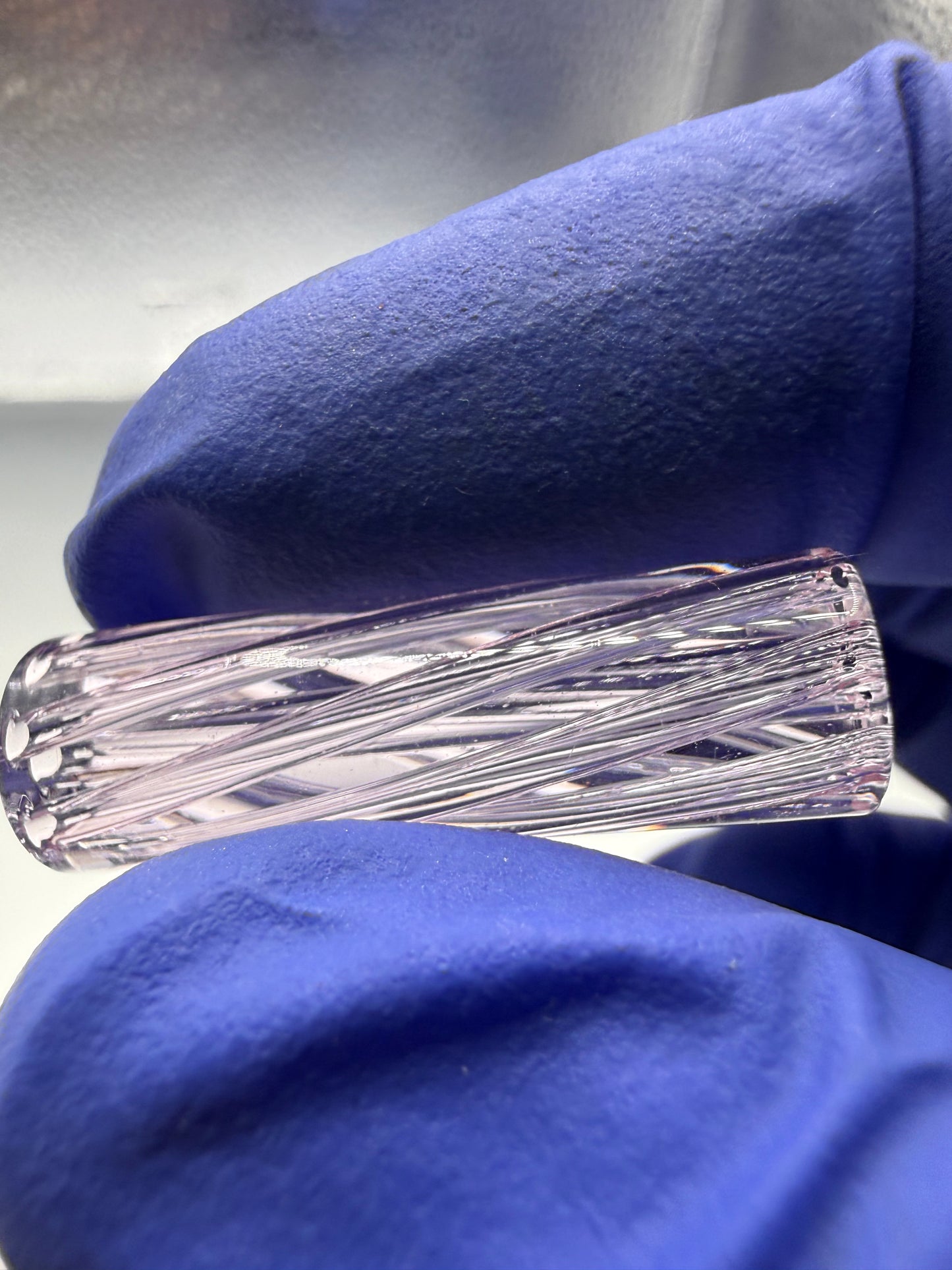 Rose Pink Spiral Glass Tip 9x30mm | Multi-Hole Honeycomb Filter