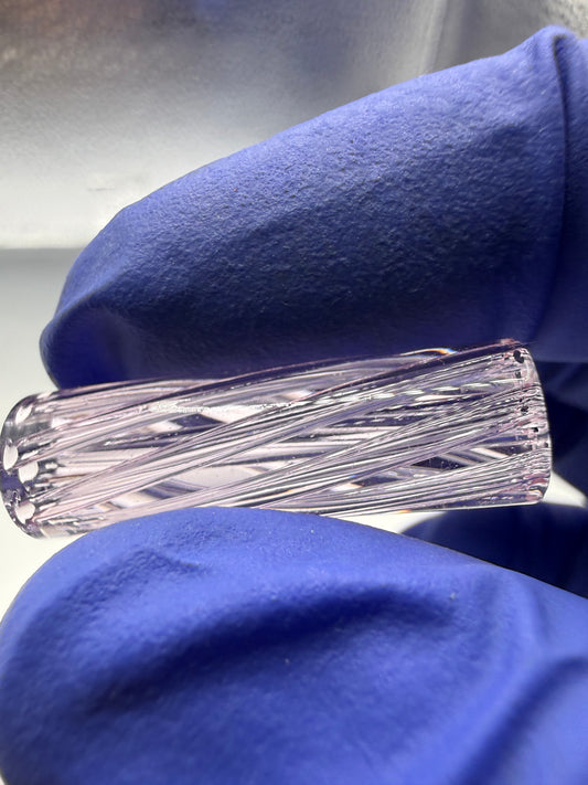Rose Pink Spiral Glass Tip 9x30mm | Multi-Hole Honeycomb Filter