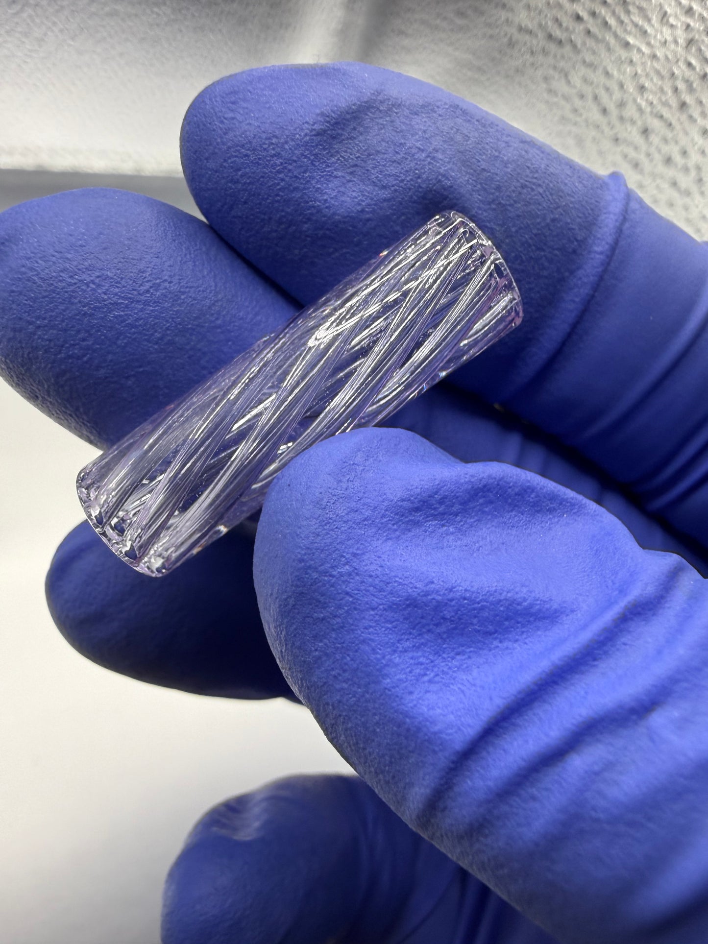 Lavender Spiral Glass Tip | 9x30mm Multi-Hole Honeycomb Filter