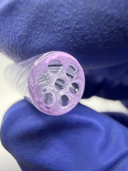 Lavender Spiral Glass Tip | 9x30mm Multi-Hole Honeycomb Filter