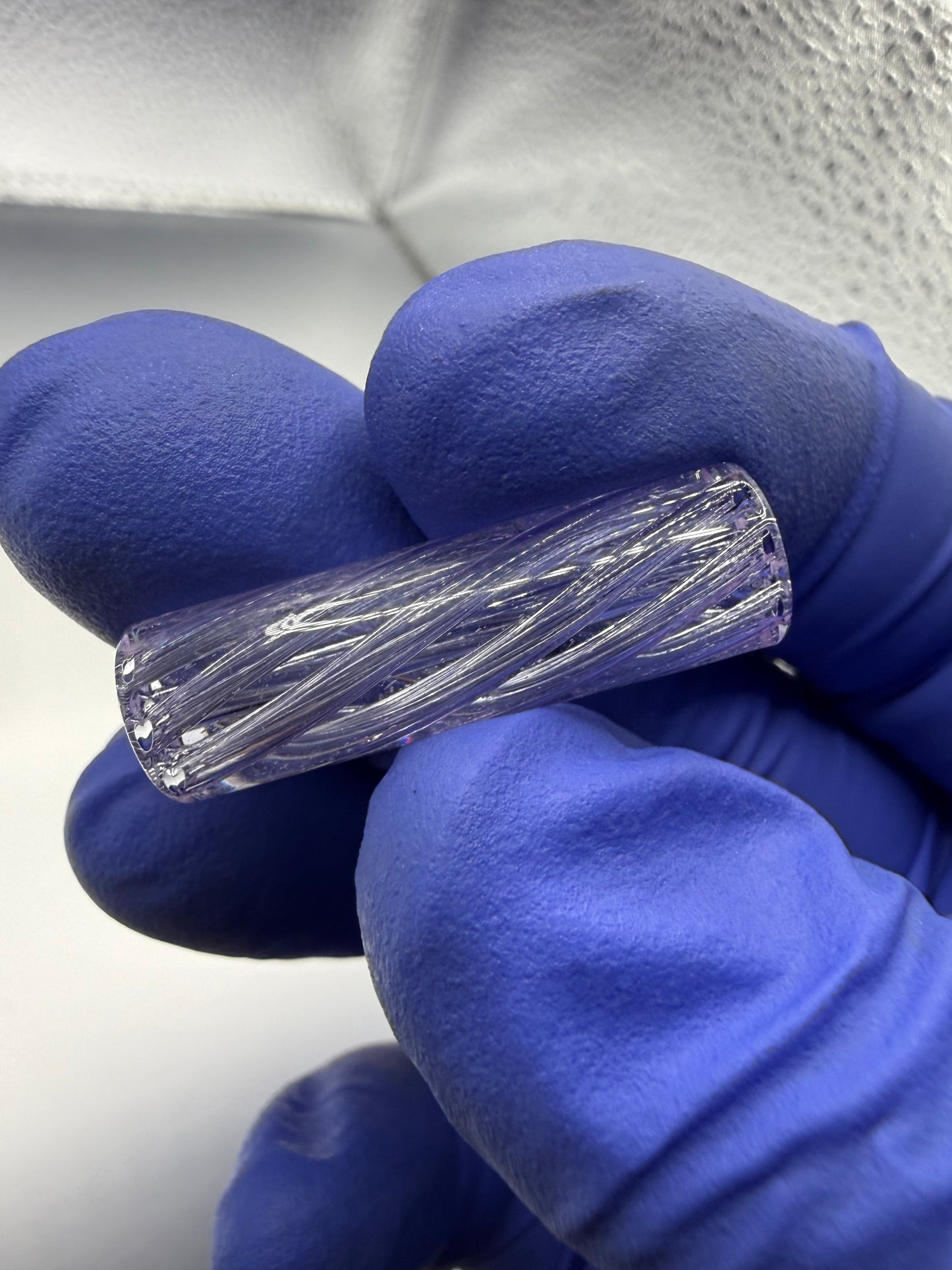 Lavender Spiral Glass Tip | 9x30mm Multi-Hole Honeycomb Filter