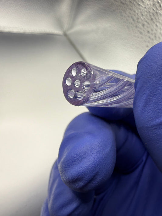 Lavender Spiral Glass Tip | 9x30mm Multi-Hole Honeycomb Filter