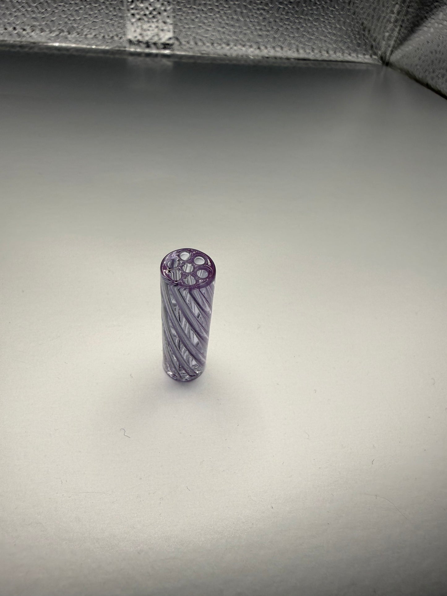 Lavender Spiral Glass Tip | 9x30mm Multi-Hole Honeycomb Filter