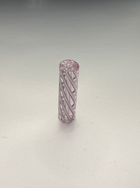 Standard Pink Glass Smoking Tip – 8×30mm Smooth Slim Draw