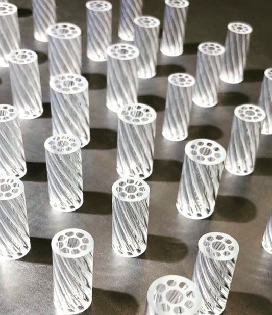 Crystal clear twisted glass filter tips/premium multi hole design reusable smooth pool 12x20mm