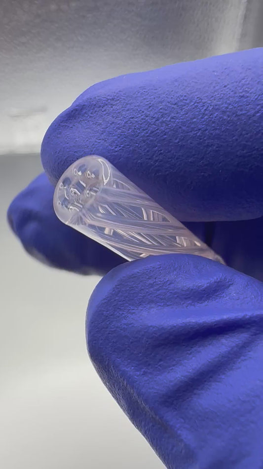 Pearl Descent Pink Glass Tip – 8×30mm Slim Smooth Pull