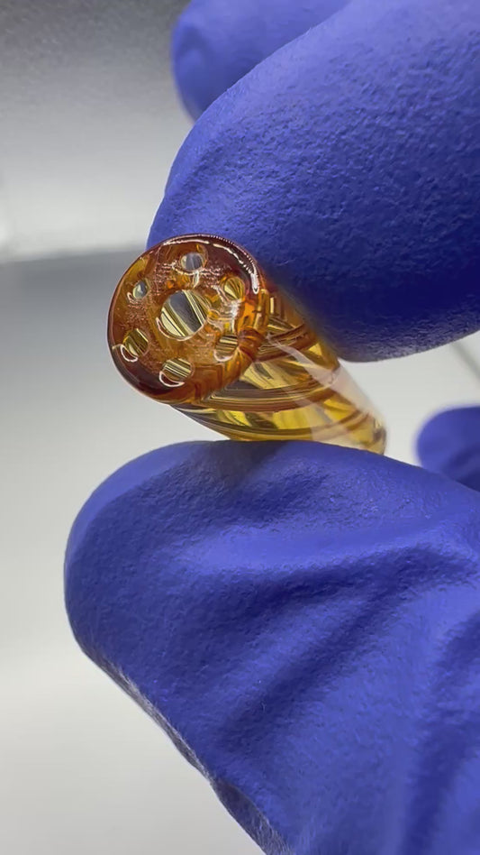 Honeycomb Gold Glass Smoking Tip – 8×30 mm Precision Airflow