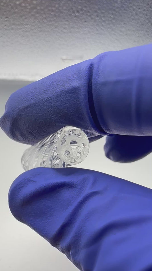 Clear Spiral Glass Tip 9×30 mm | Multi-Hole Honeycomb Filter